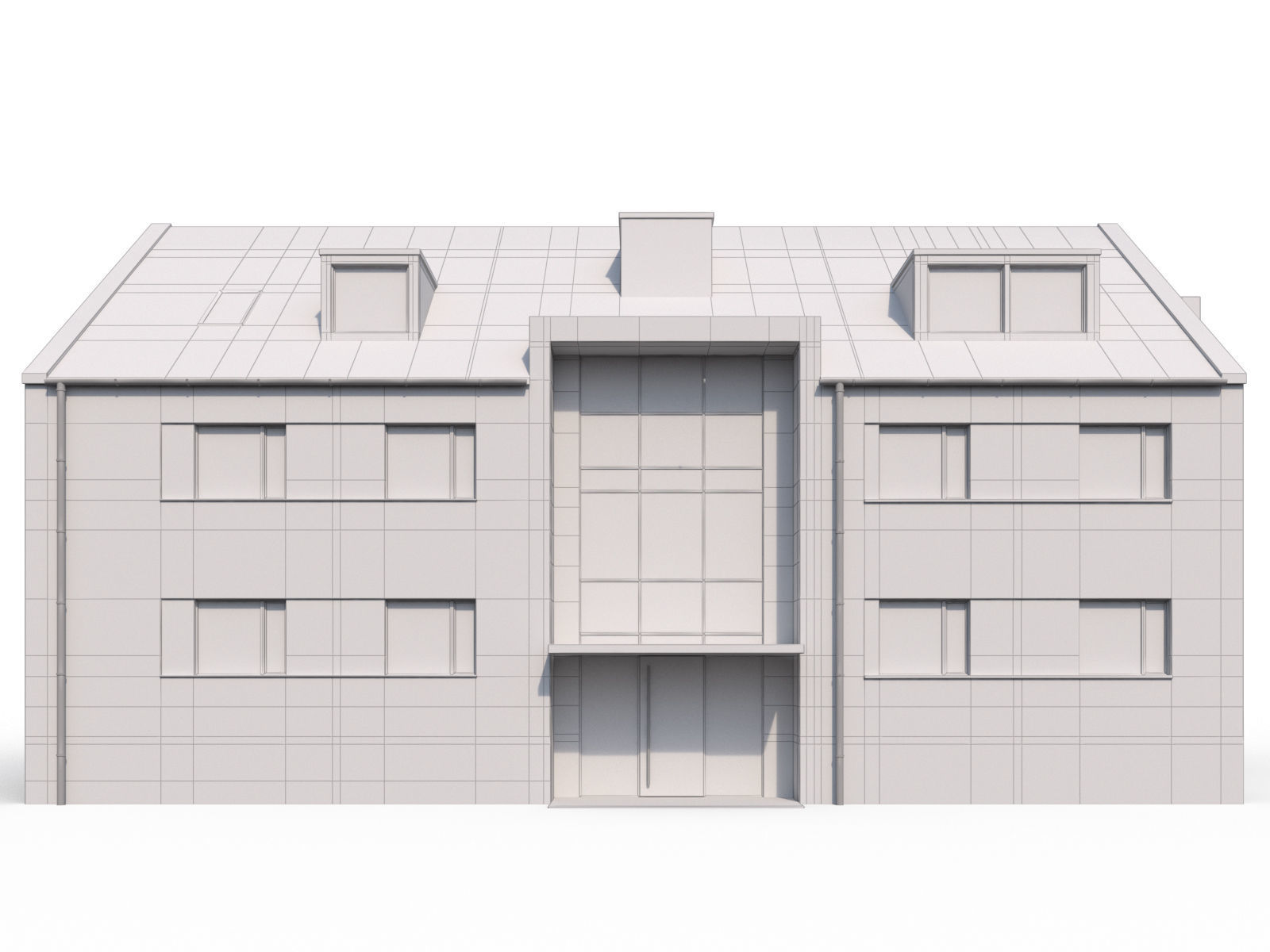 Modern appartment house 3D model_7