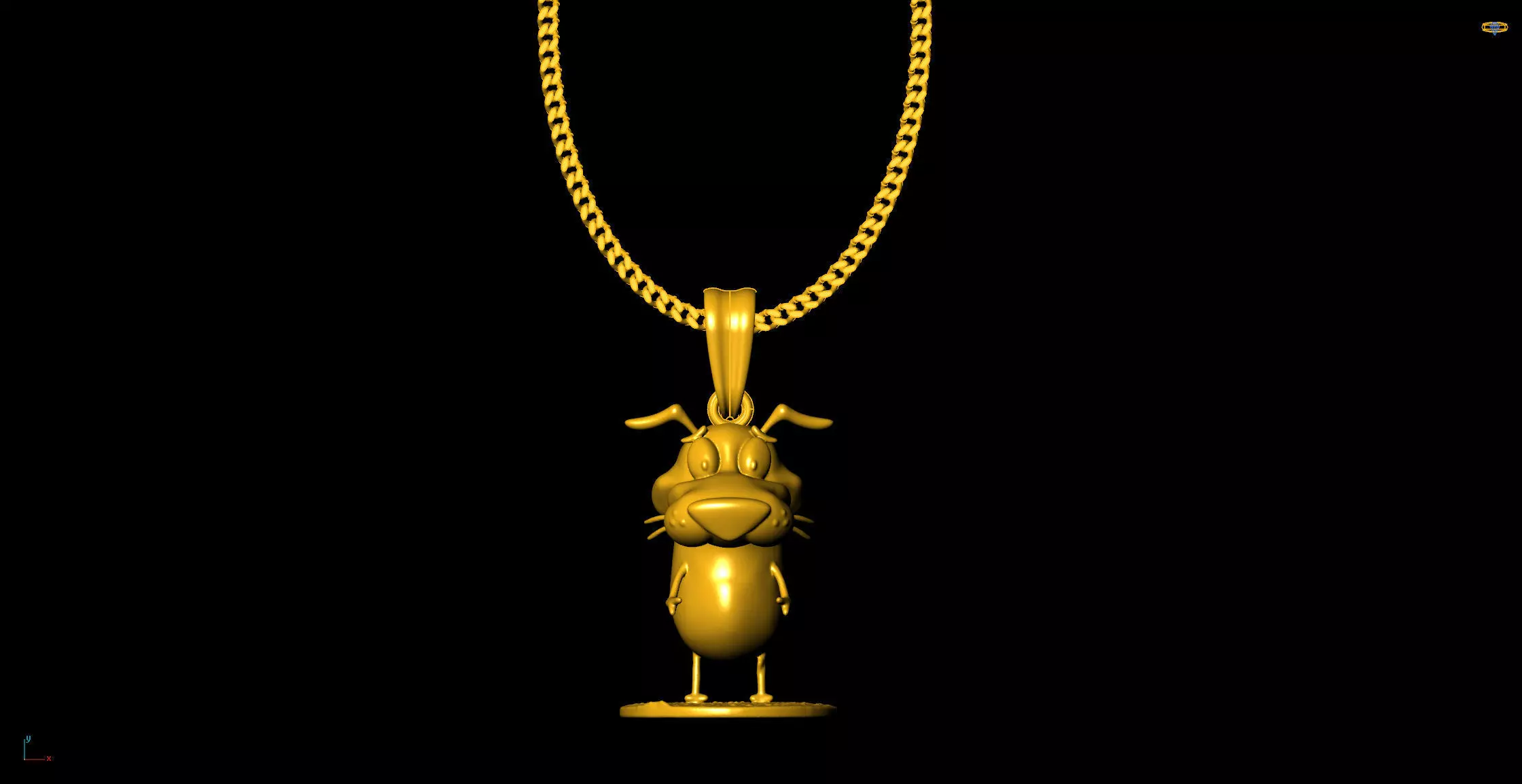 courage the cowardly dog pendant charms - one inch pendant 3D print model
