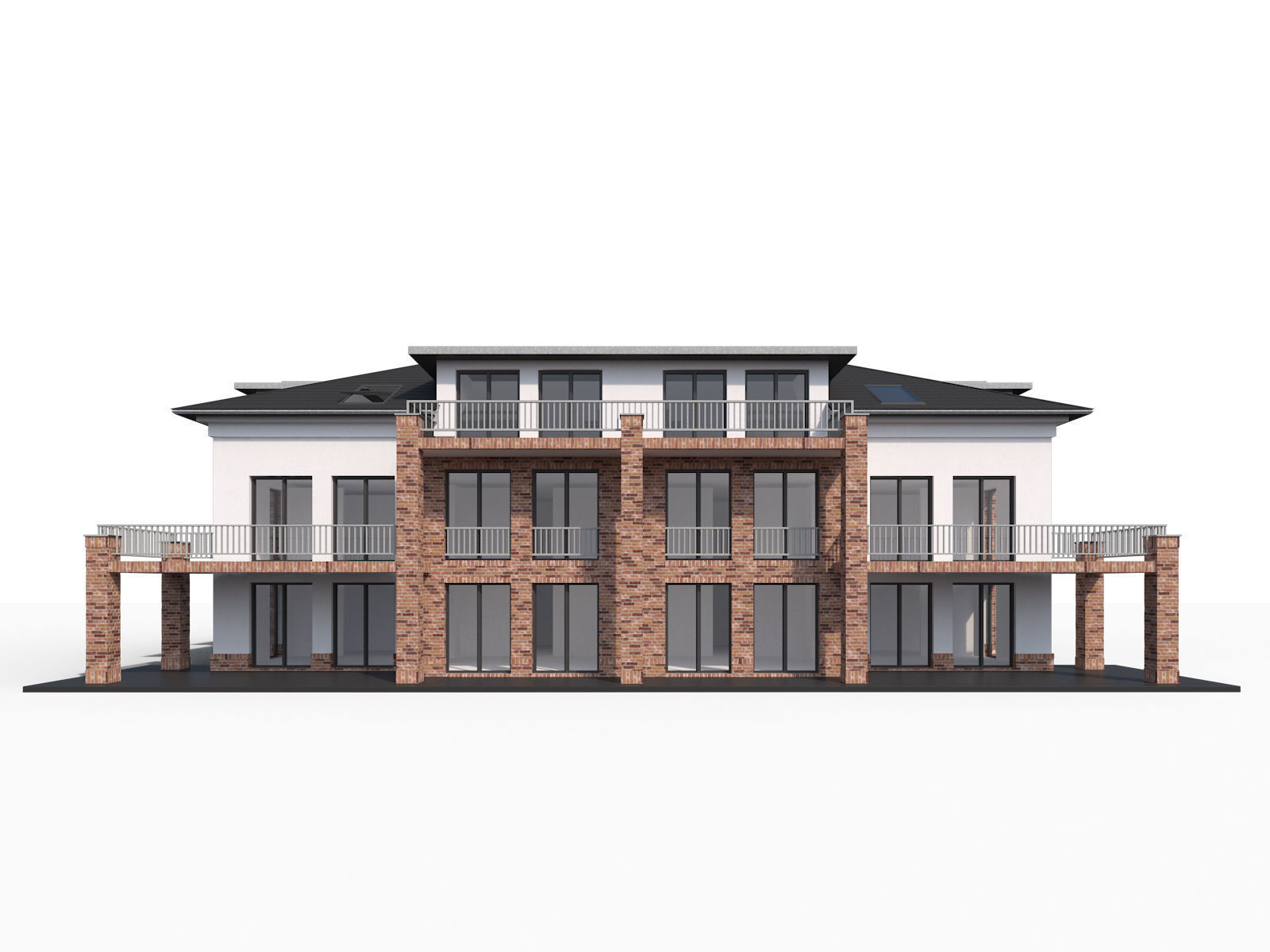 Modern city villa 3D model_8