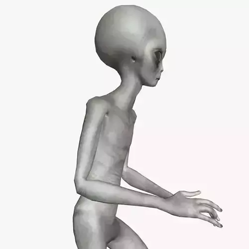 Super-Realistic grey Alien 3D Animation - Running 3D model