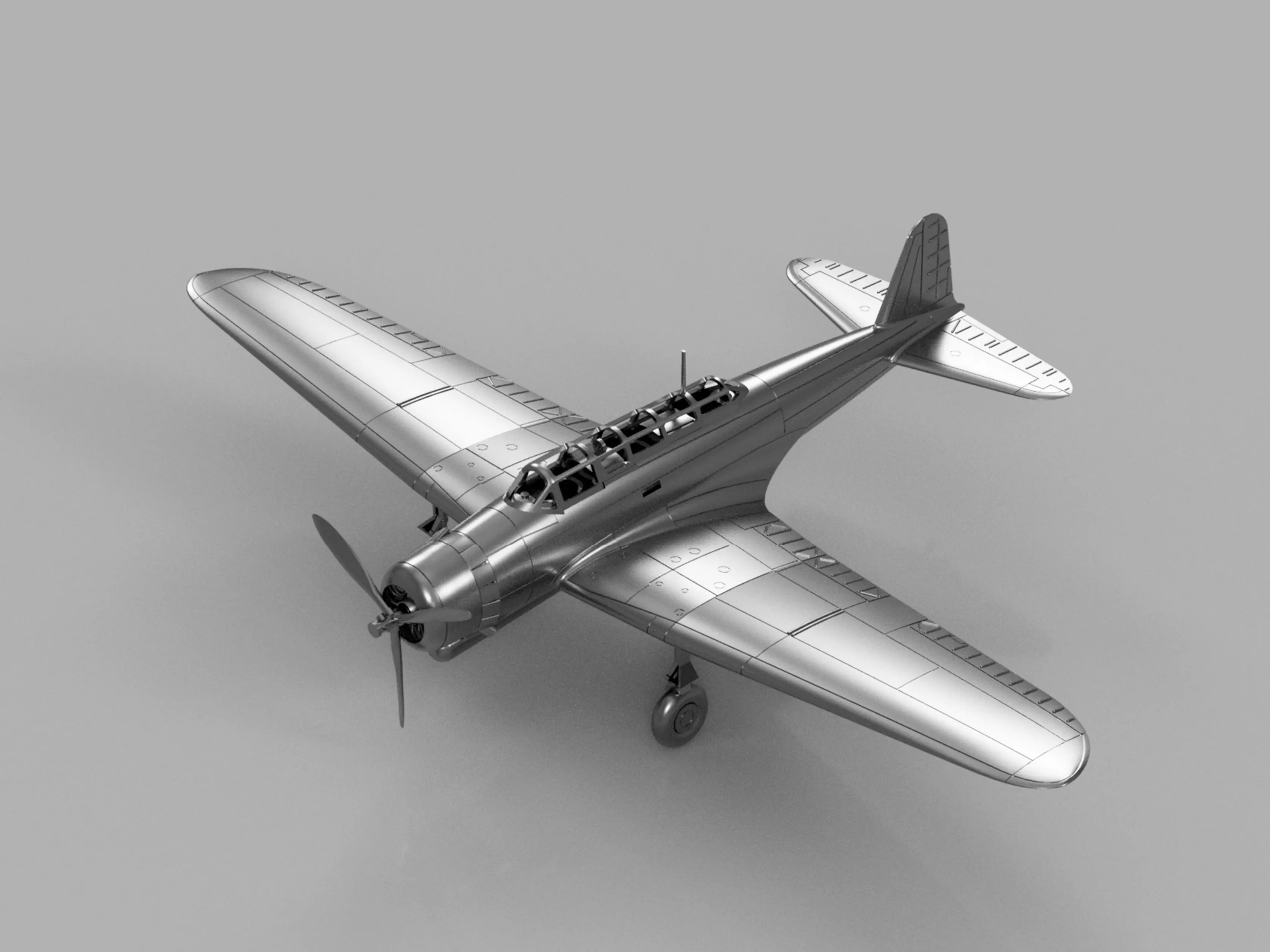 1-350 IJN B5N2 Type 97 Model 3 Torpedo Bomber Kate STL 3D model 3D