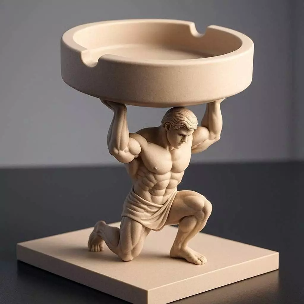 Atlas Ashtray Classical Sculpture 3D print model