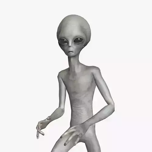 Super-Realistic Gray Alien 3D Animation - Shaking Hands 3D model