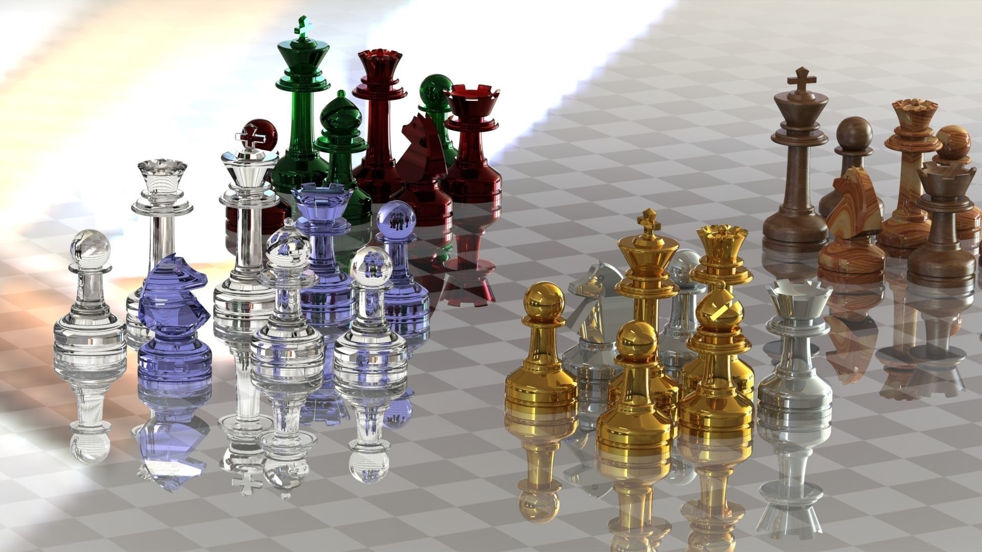 MILOSAURUS Staunton-style Chess Set 3D print model_1