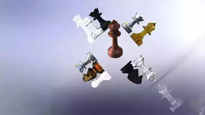 MILOSAURUS Staunton-style Chess Set 3D print model