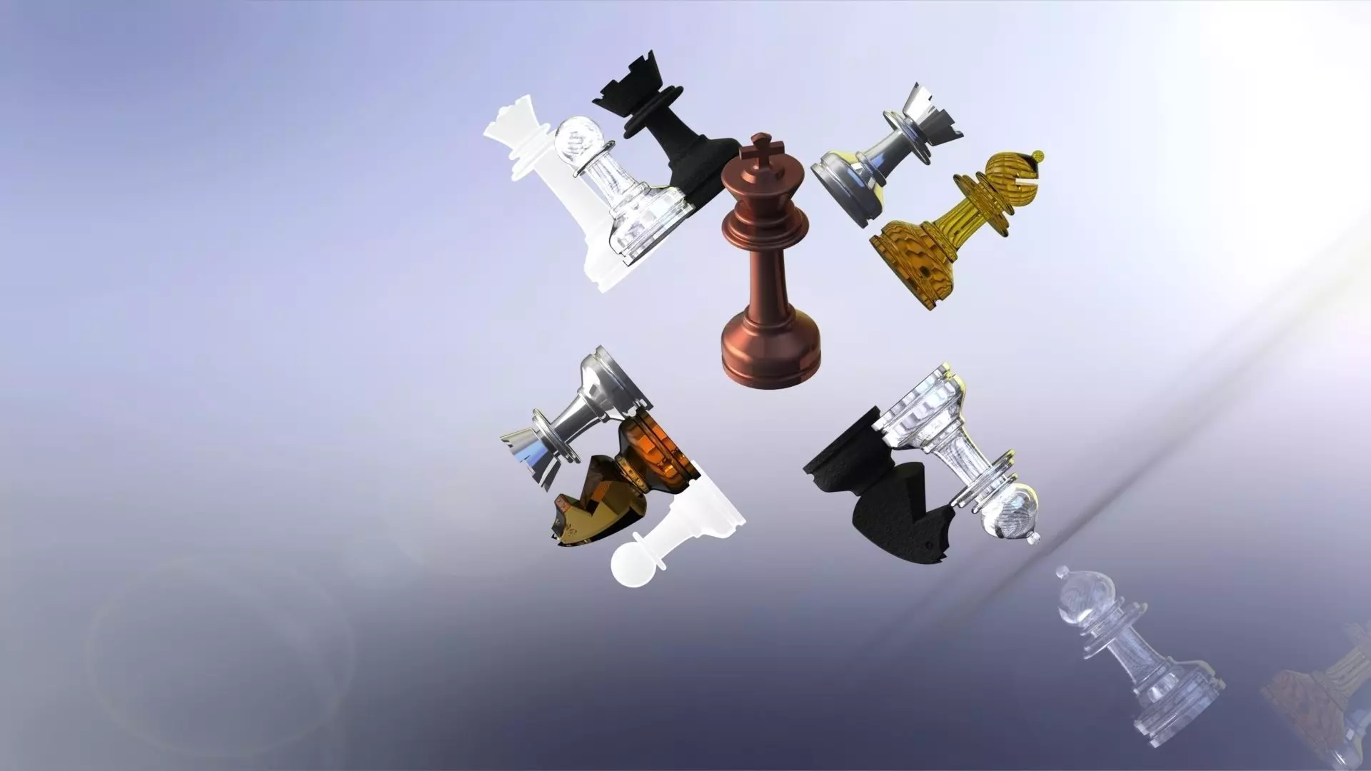MILOSAURUS Staunton-style Chess Set 3D print model_0