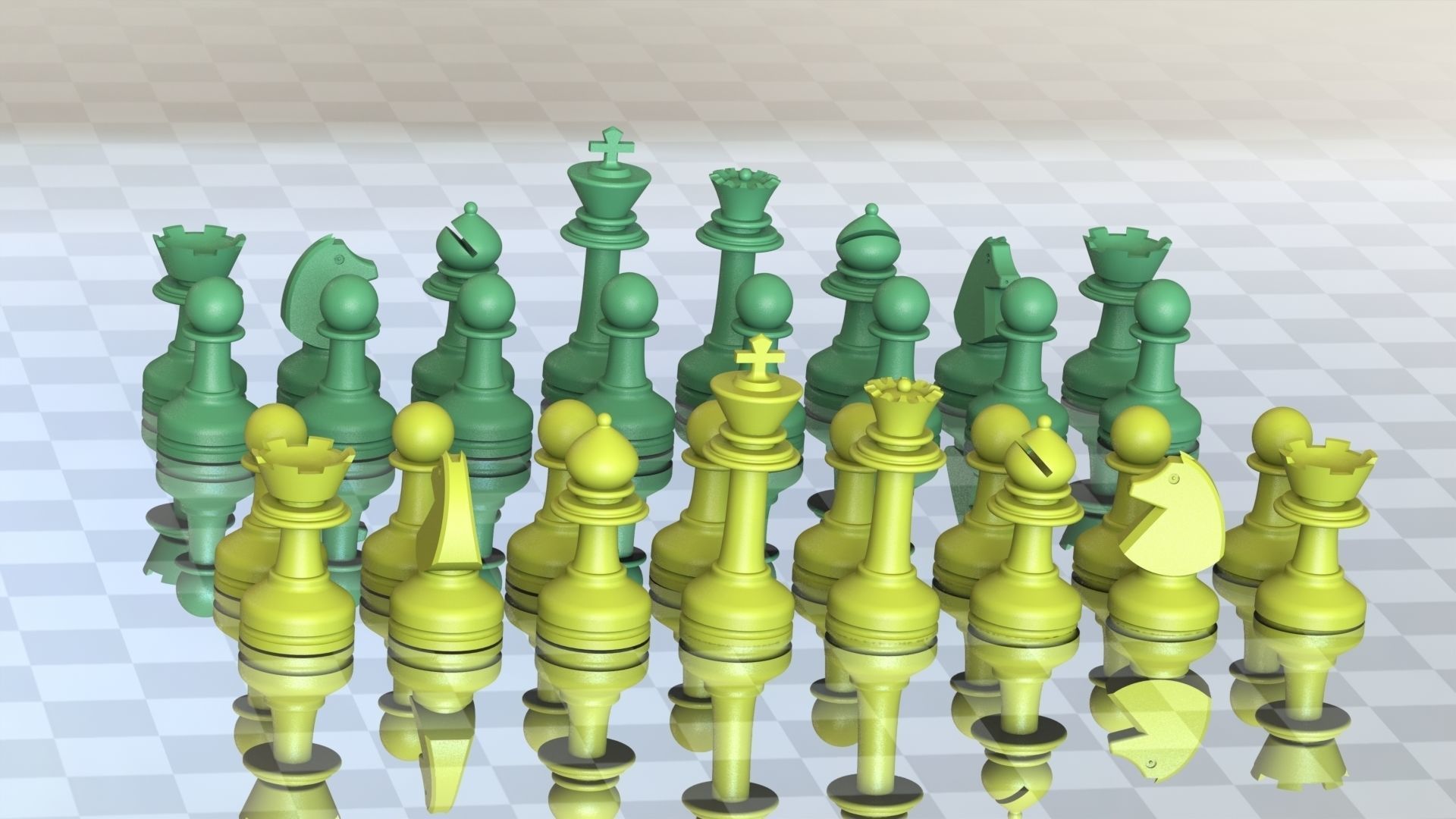 MILOSAURUS Staunton-style Chess Set 3D print model_2