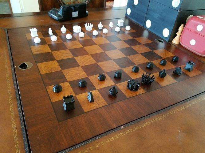 MILOSAURUS Chess Symbols Chess Set 3D print model