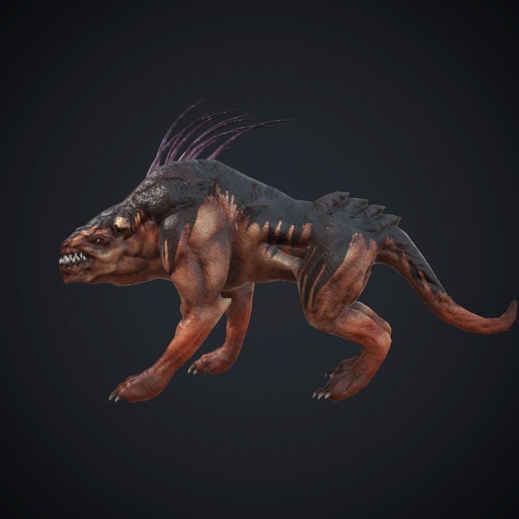 Creature Ripper Dog Low-poly 3D model_3