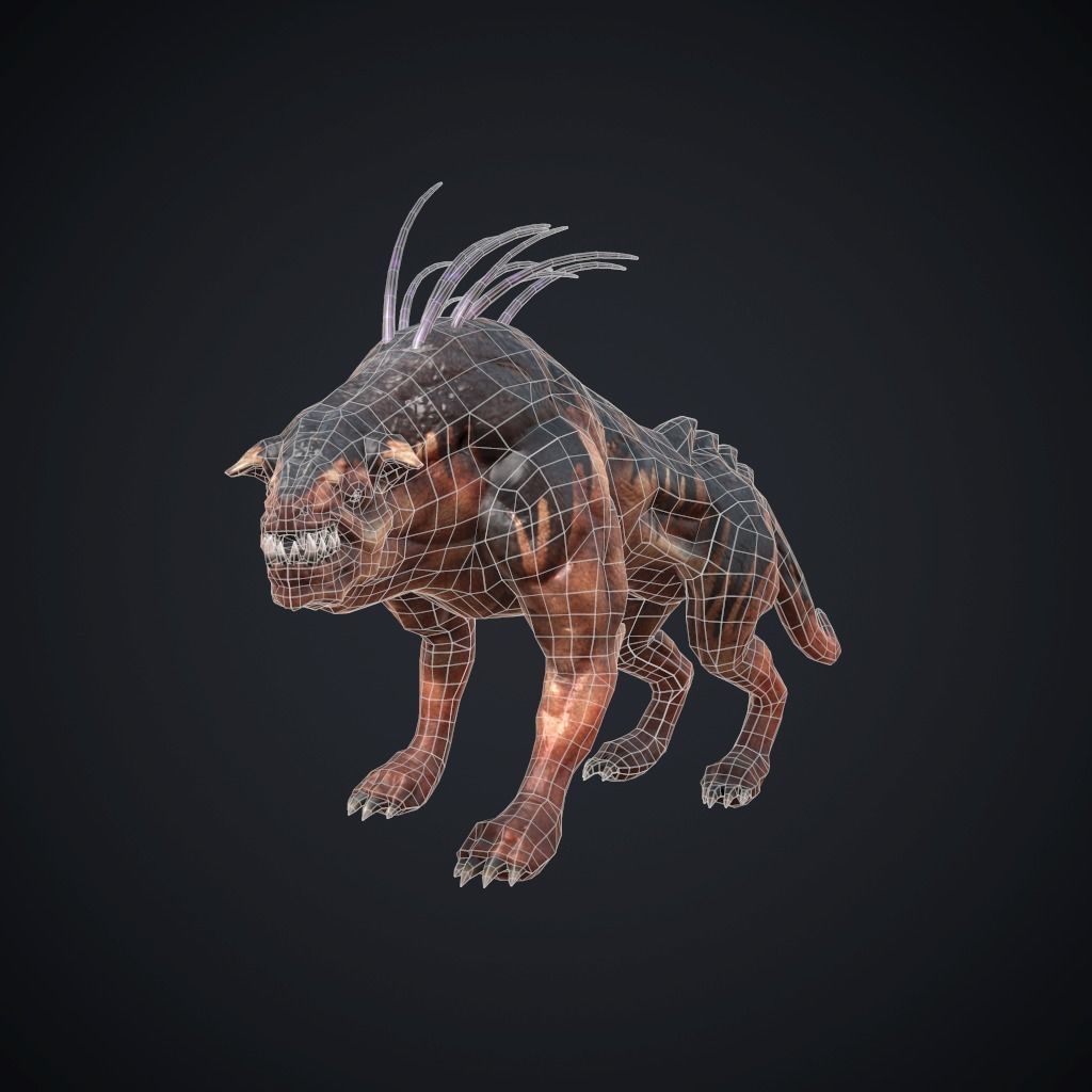 Creature Ripper Dog Low-poly 3D model_4