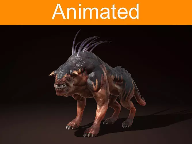Creature Ripper Dog Low-poly 3D model_0