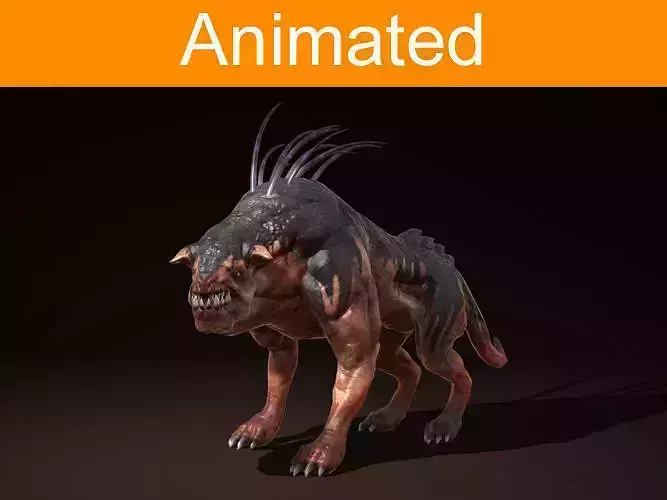 Creature Ripper Dog Low-poly 3D model