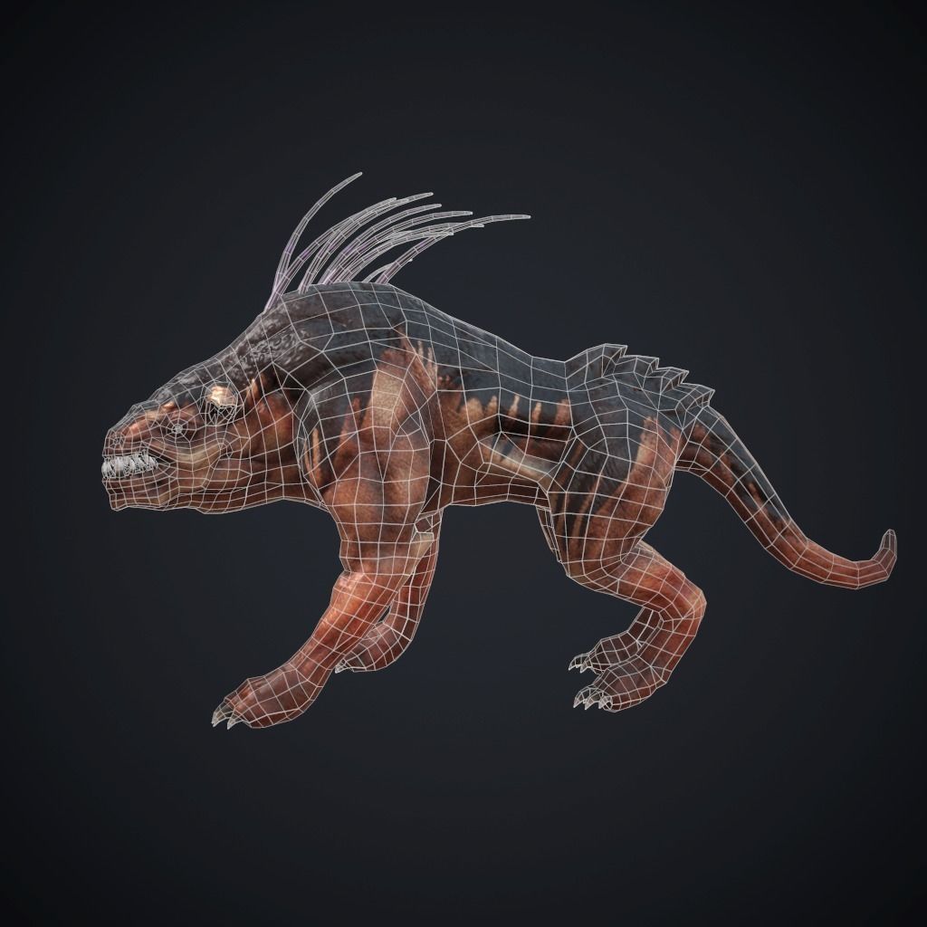 Creature Ripper Dog Low-poly 3D model_5