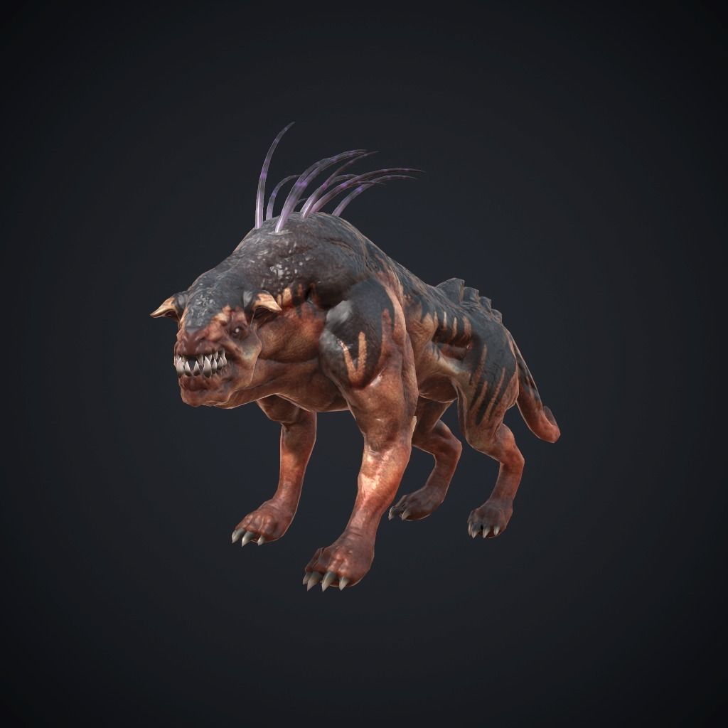 Creature Ripper Dog Low-poly 3D model_2