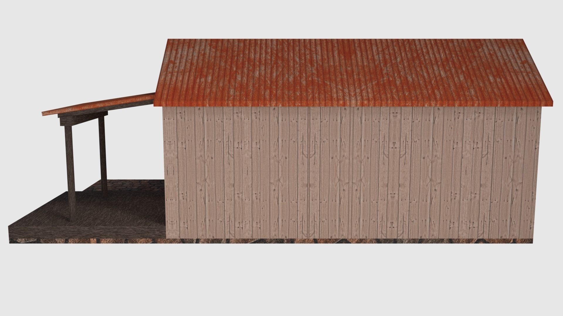 Rusty Old Shack - Game Ready Low-poly 3D model_3