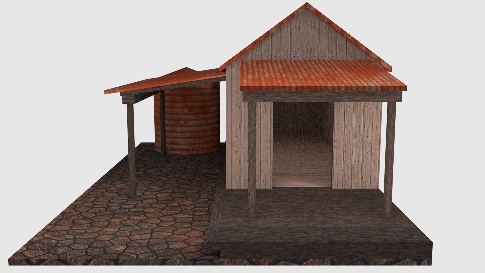 Rusty Old Shack - Game Ready Low-poly 3D model_2