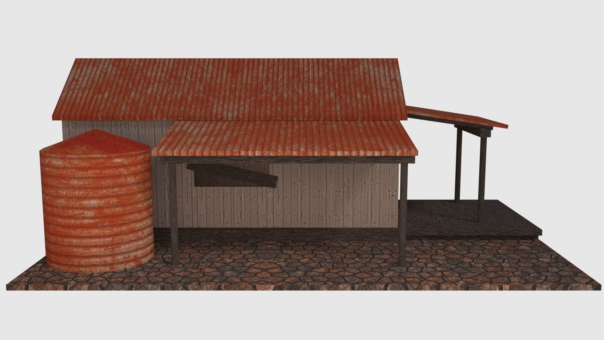 Rusty Old Shack - Game Ready Low-poly 3D model_1