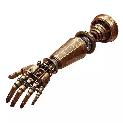 Stylized 3D Steampunk Mechanical Arm