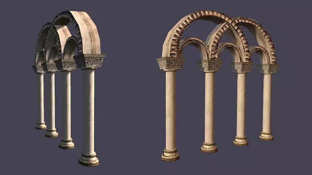 Medieval Gothic Archs Lowpoly Low-poly 3D model