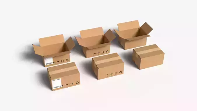 Cardboard Box  Small  Open  Closed Mini Pack PBR