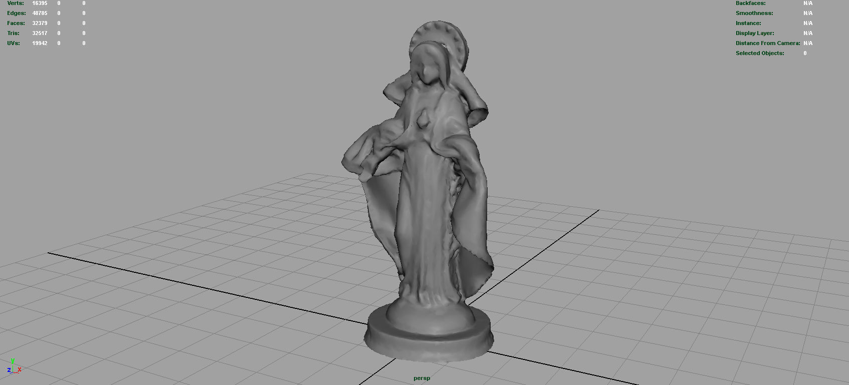 Sacred heart of Maria Low-poly 3D model_2