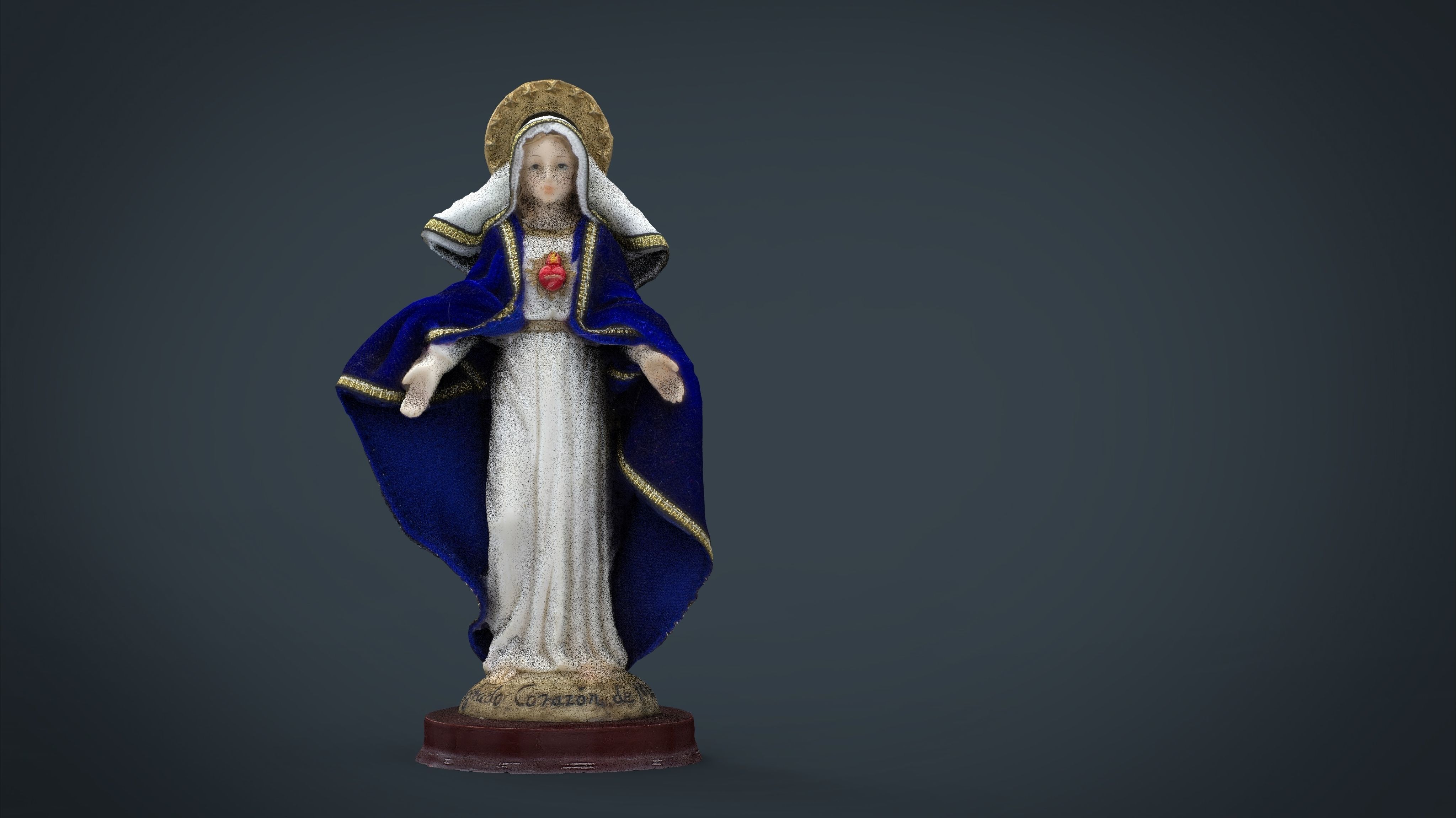 Sacred heart of Maria Low-poly 3D model_14