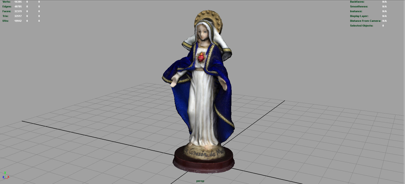 Sacred heart of Maria Low-poly 3D model_3