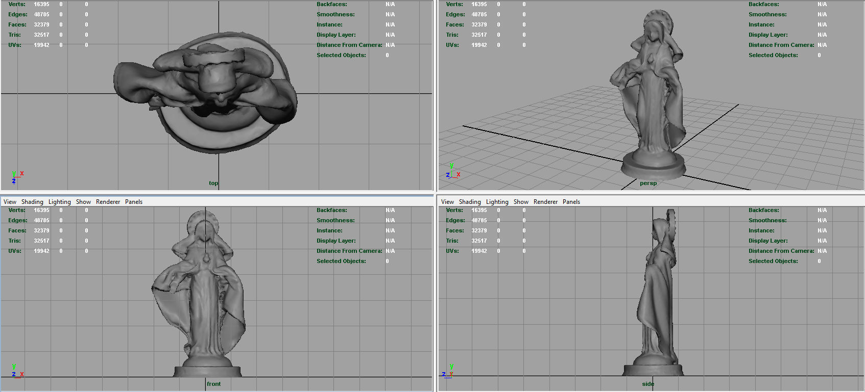 Sacred heart of Maria Low-poly 3D model_4