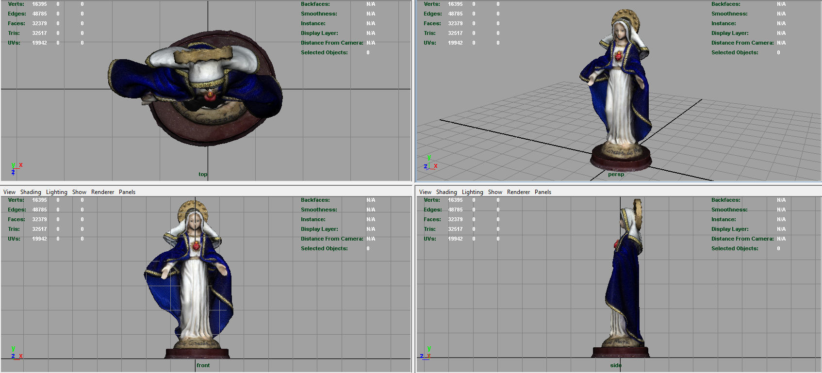 Sacred heart of Maria Low-poly 3D model_5