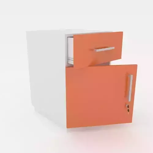 Side cabinet for office with lockable door 3D model