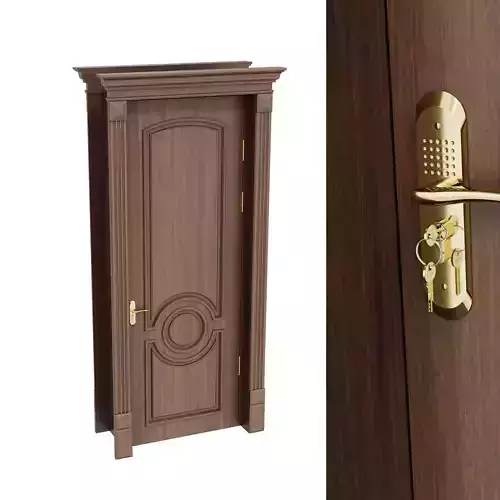 Wood door 3D model