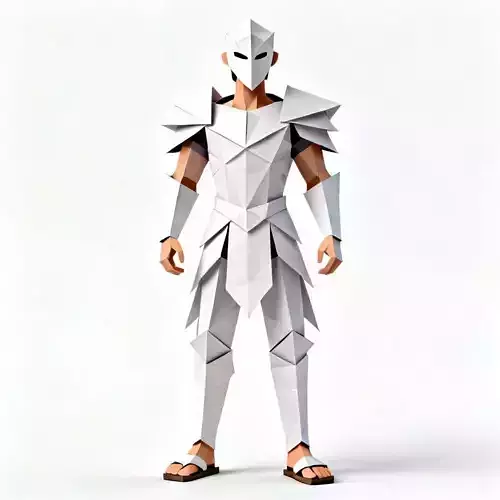 Origami Papercraft Samurai 3D Model