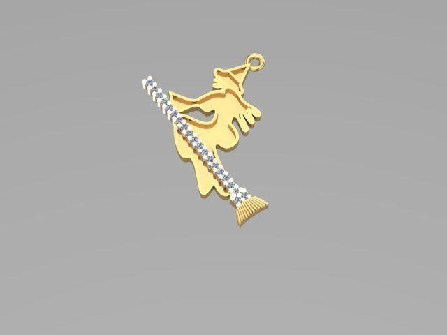 sintered witch pendant  3D print model