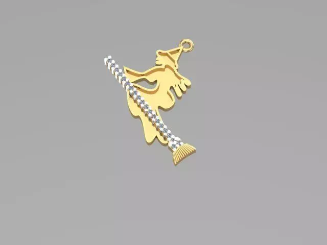 sintered witch pendant  3D print model_0