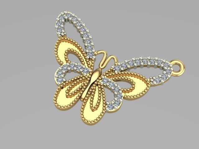 sintered butterfly pendant 3D print model