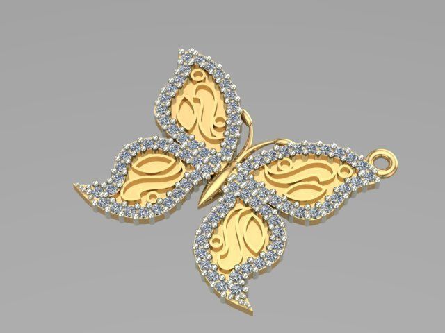 sintered butterfly pendant 3D print model