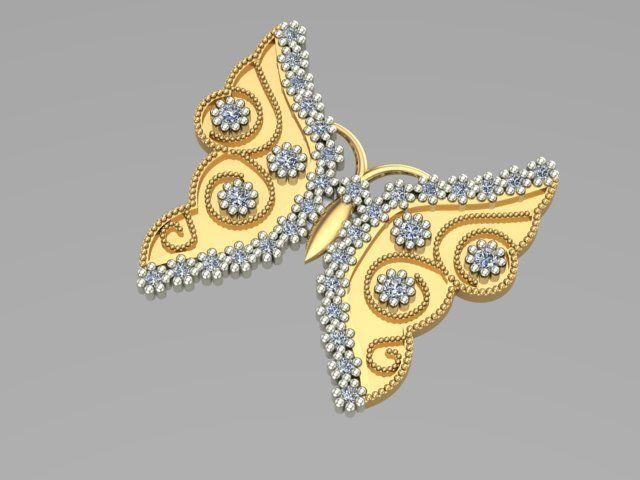 sintered butterfly pendant 3D print model