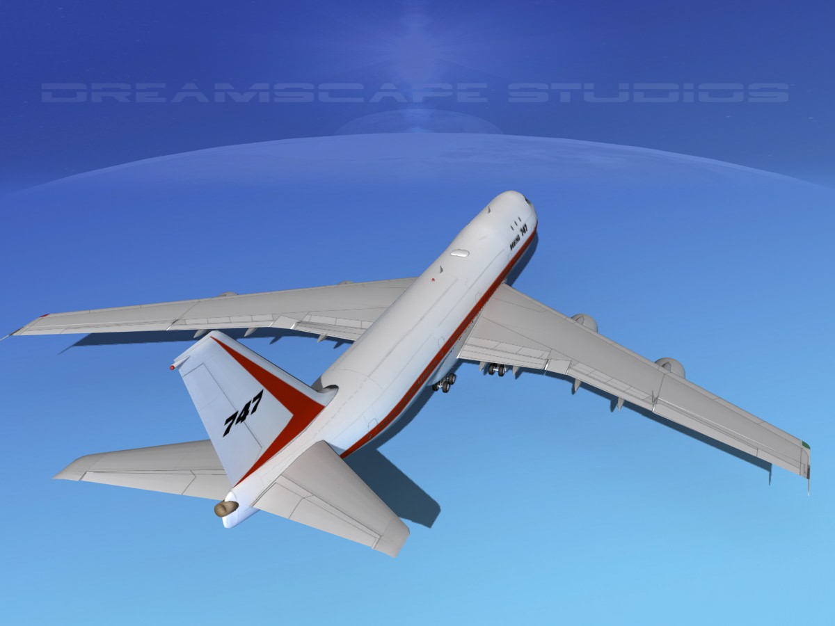  747-100 Jumbo Jet Boeing Aircraft 3D model_6