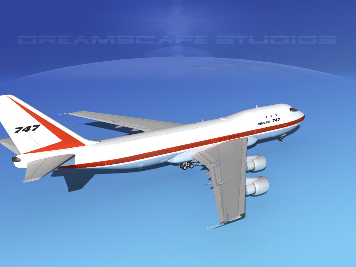  747-100 Jumbo Jet Boeing Aircraft 3D model_5