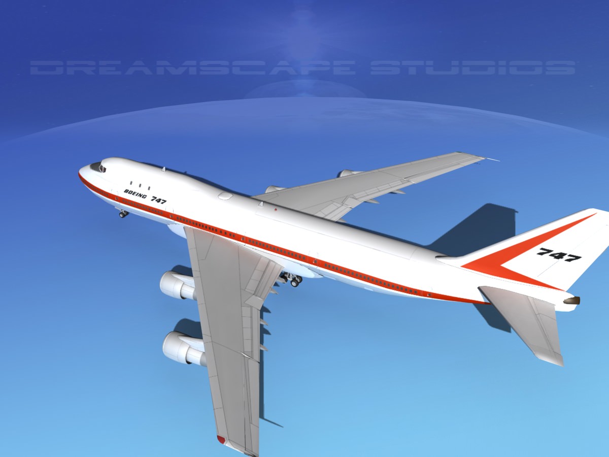  747-100 Jumbo Jet Boeing Aircraft 3D model_8