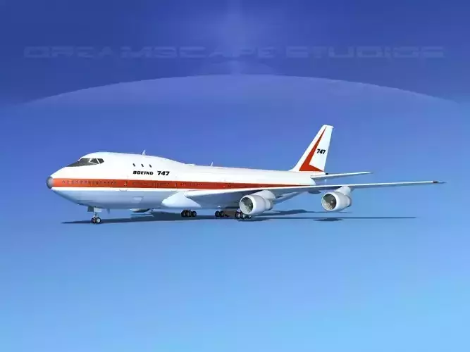  747-100 Jumbo Jet Boeing Aircraft 3D model
