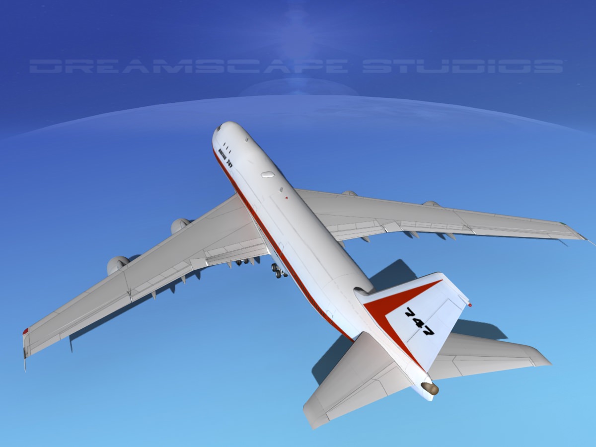  747-100 Jumbo Jet Boeing Aircraft 3D model_7