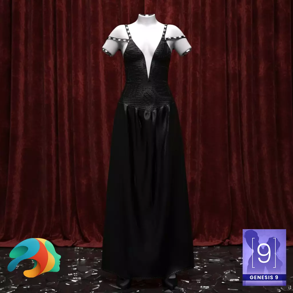 Cold Shoulder Outfit for Genesis 9 3D model