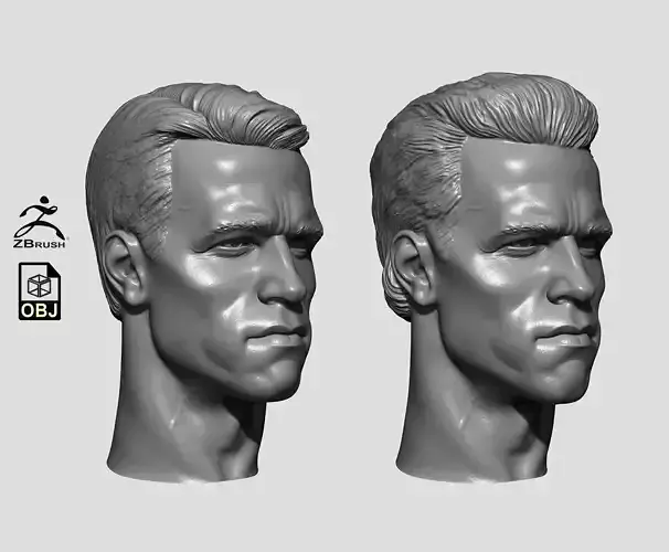 Arnold Schwarzenegger Head Miniature for 3D printing CNC