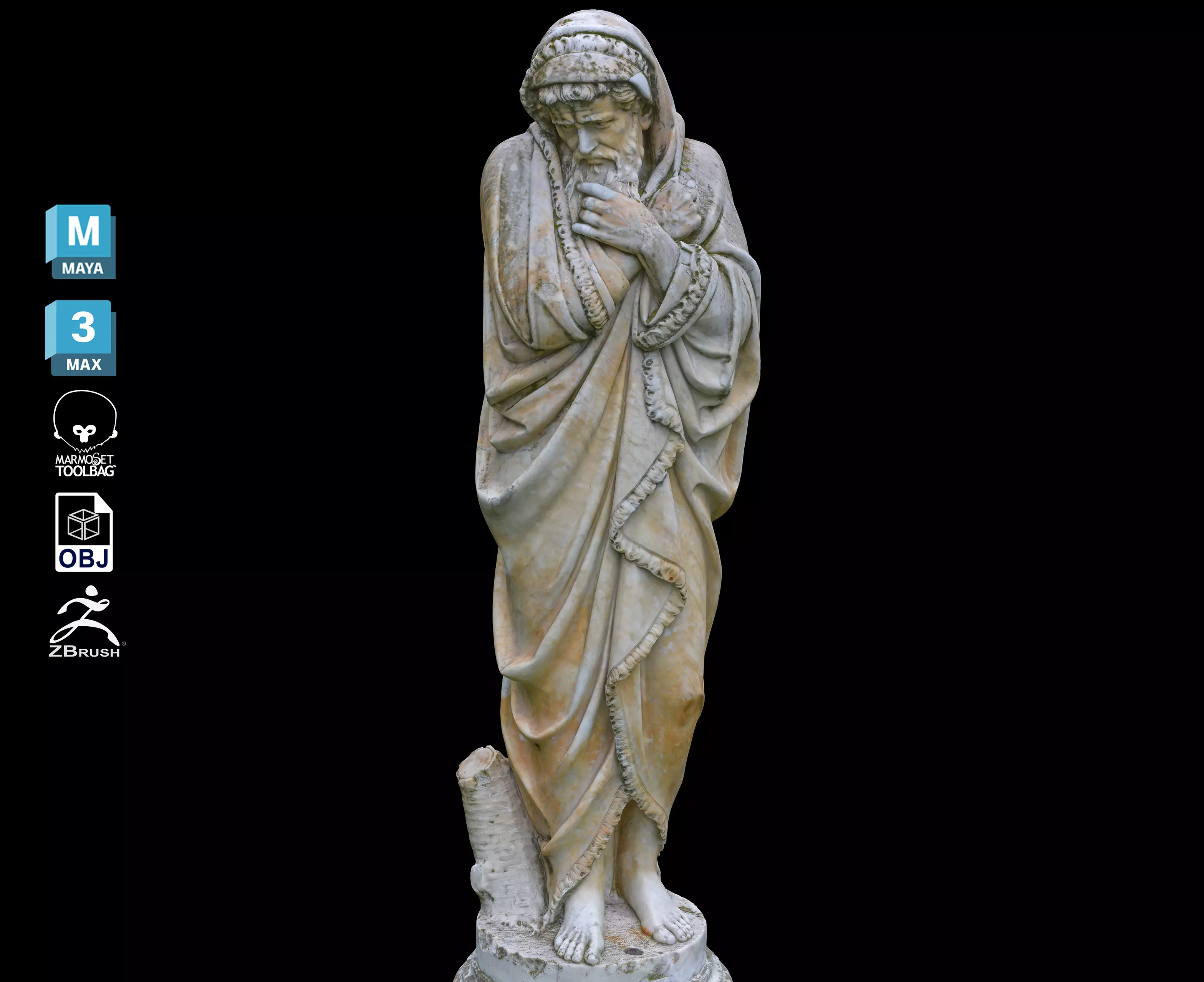 Park Statue 18k Textures Sculpture 3D print model