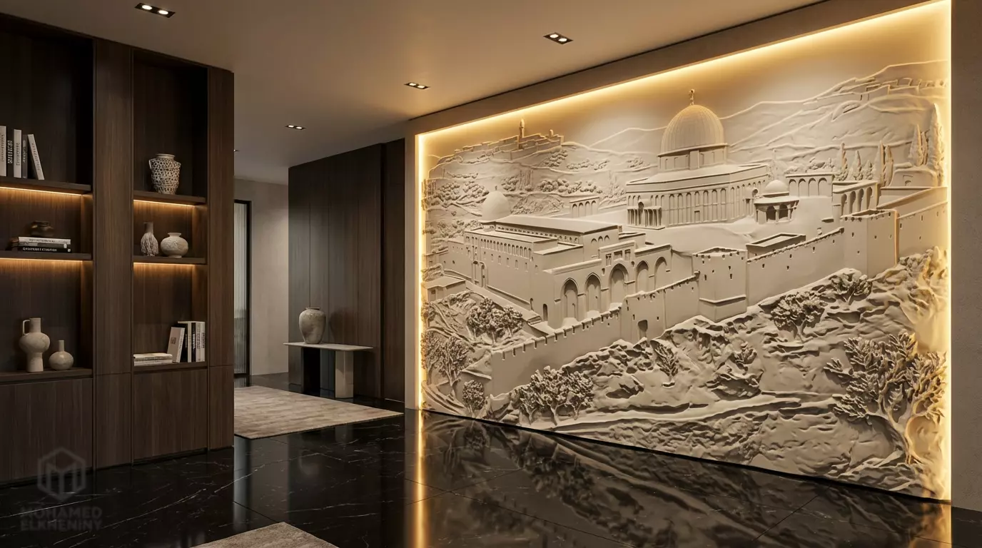 Al-Aqsa Dome of the Rock Relief STL Model for CNC Router 333 3D model