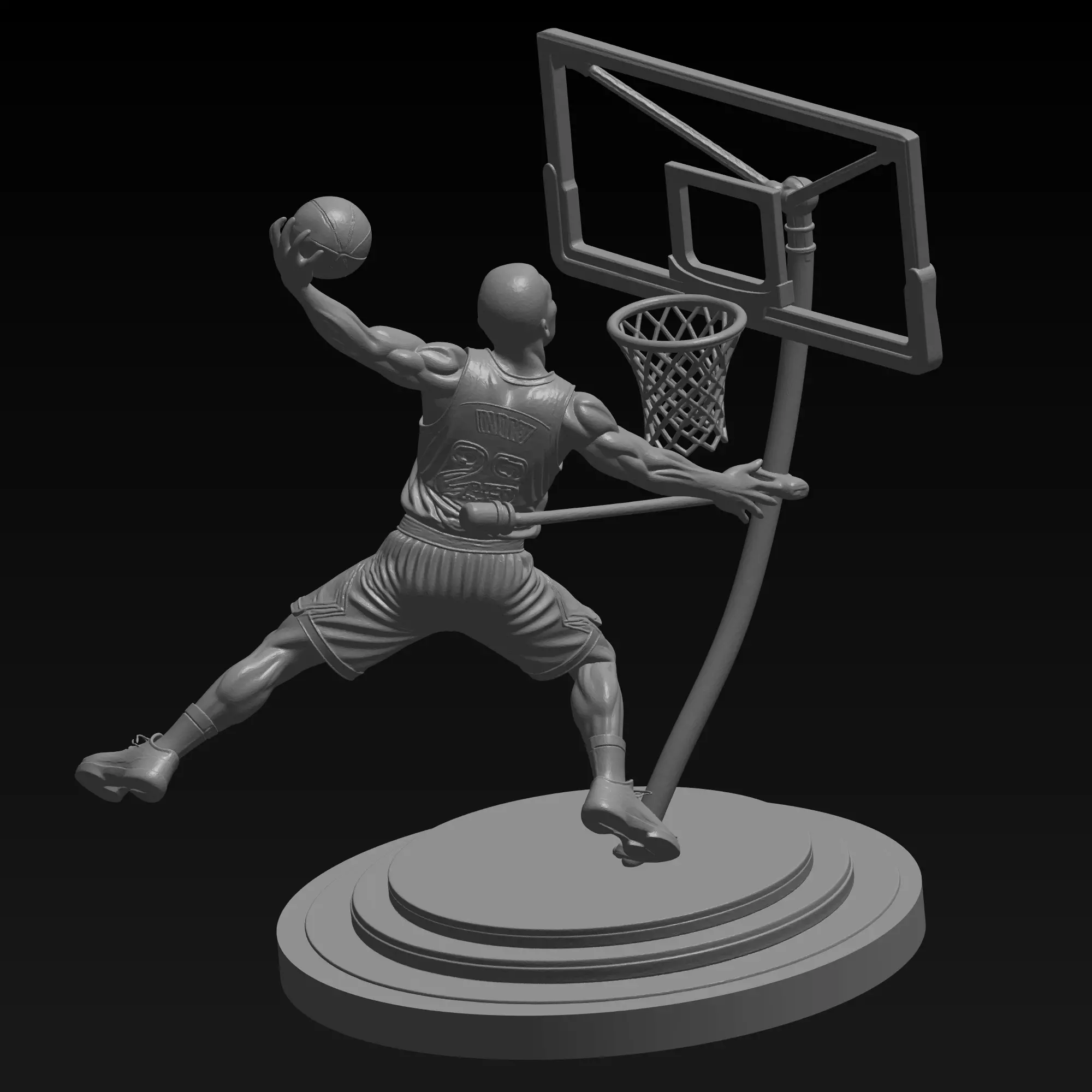 BASKETBALL HOOP-BASKETBALL PLAYER MODEL 3D print model