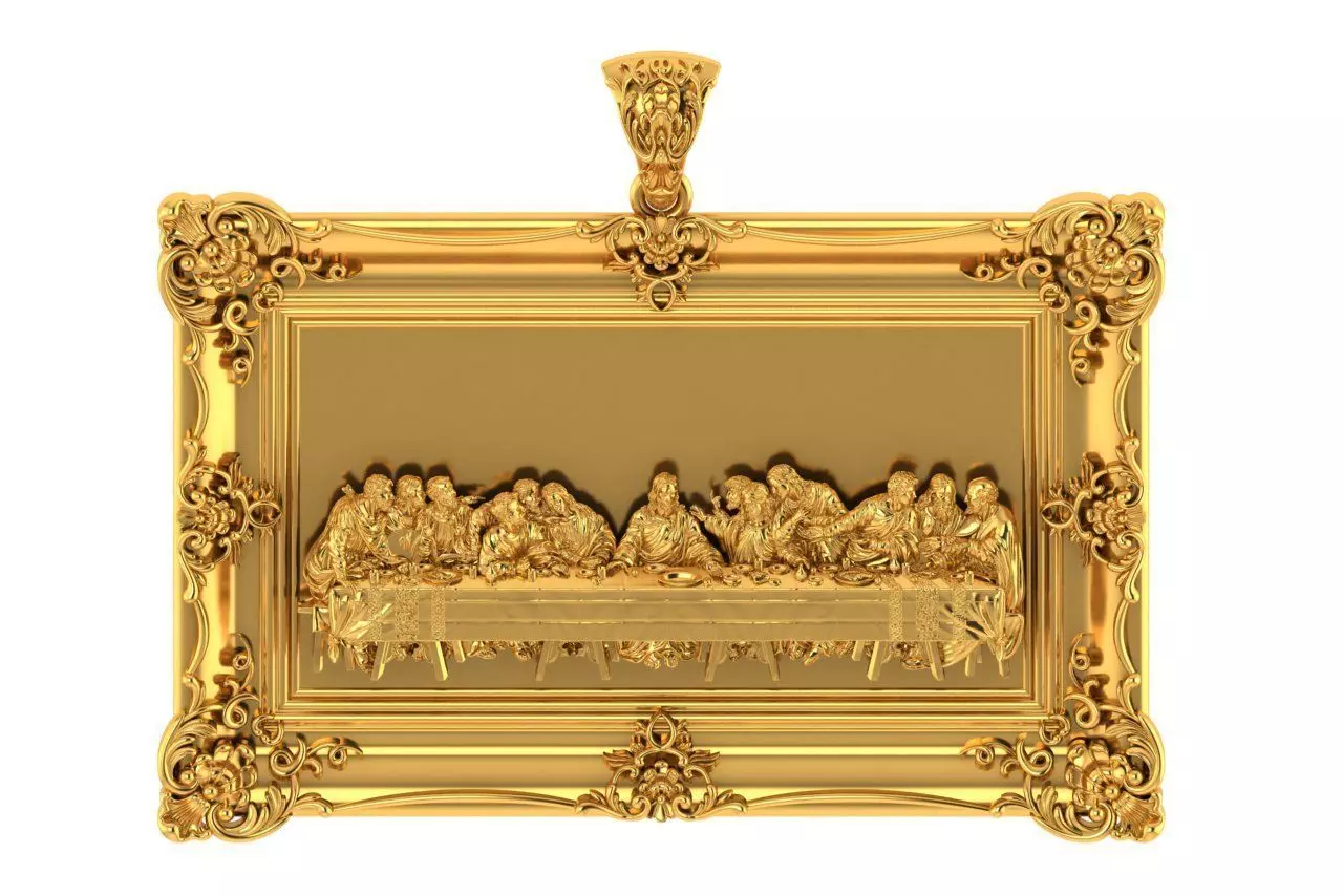 Last Supper Pendant 3D print model