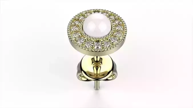 Vintage Inspired Pearl Halo Earring 3D print model