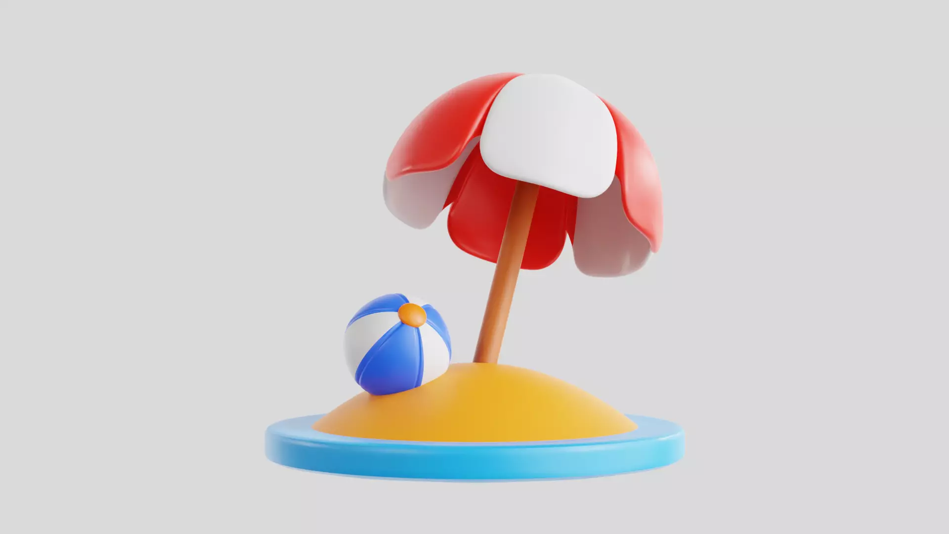 Beach Umbrella Summer 3D model